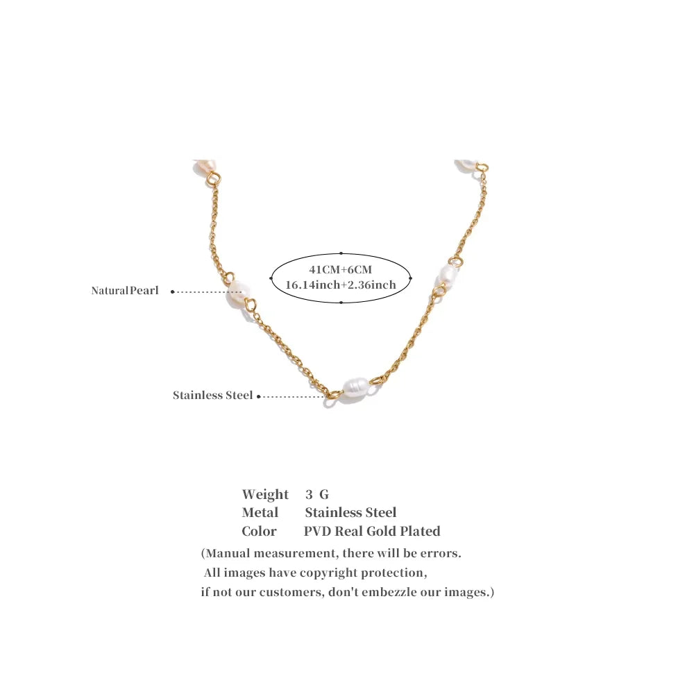 Gold Chain Pearl Necklace
