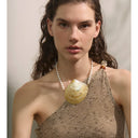 Golden Shell Pearl Necklace