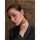 Ban Gold Frame Ring with Emerald-Green Stone