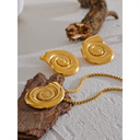 Golden Spiral Pendant Necklace