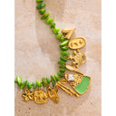 Green Charm Beaded Necklace