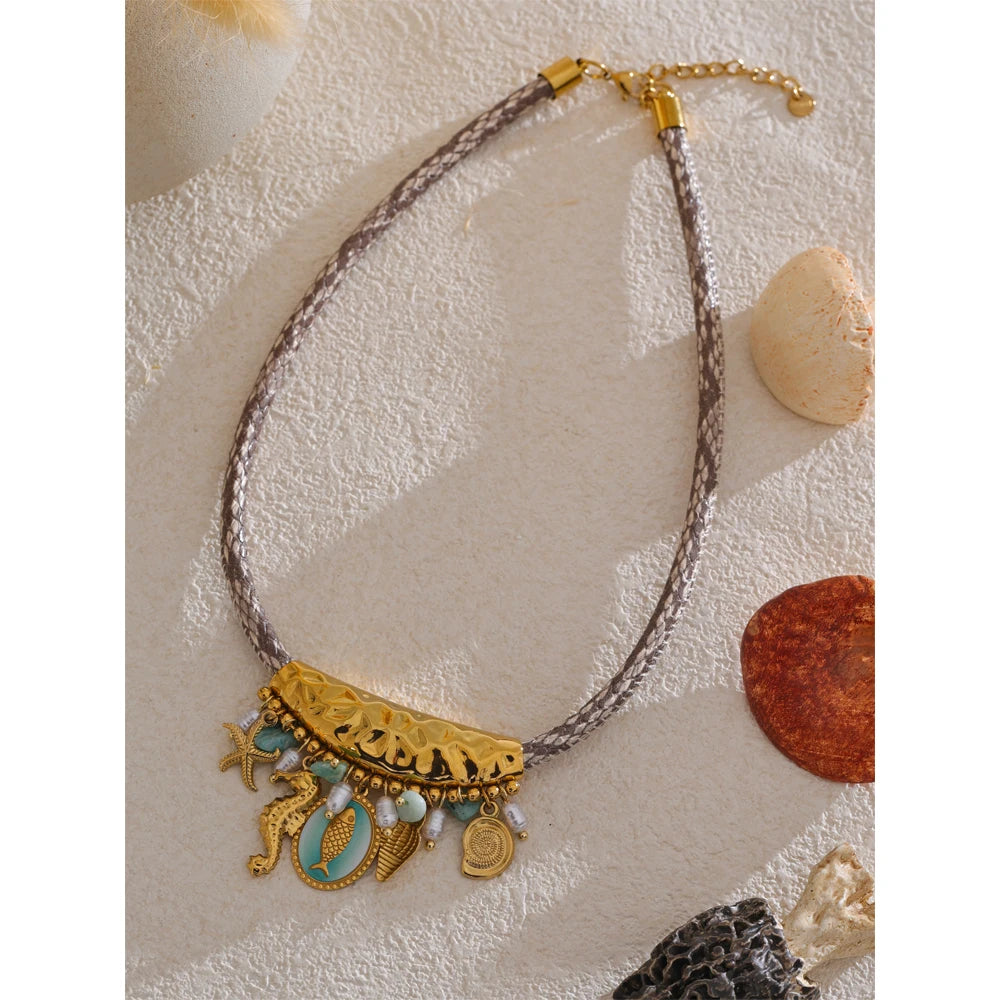Ocean Charm Choker Necklace