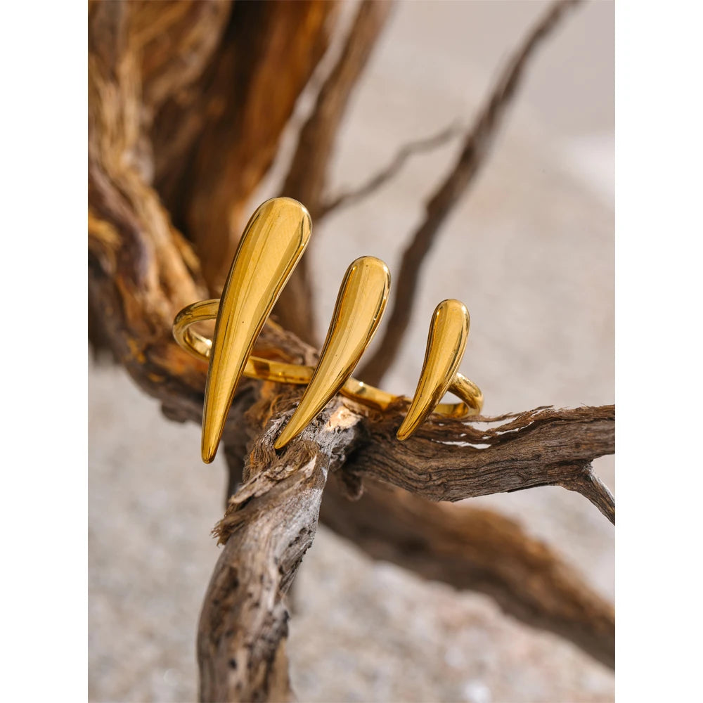 Golden Flow Statement Ring