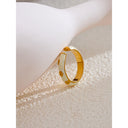 Golden Blossom Enamel Ring