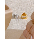 Ribbed Gold Double Dome Statement Ring