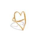 Minimal Gold Heart Open Ring