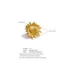 Golden Radiance Sunburst Ring – Sculptural Statement Design