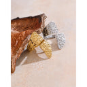 Sculpted Textured Gold Open Ring