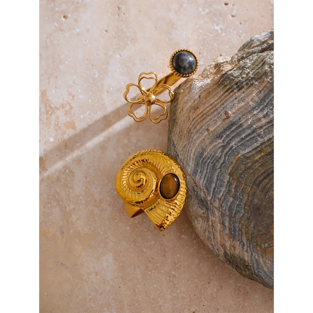 Artistic Gold Open Rings Set