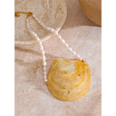 Golden Shell Pearl Necklace