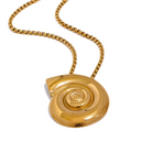 Golden Spiral Pendant Necklace