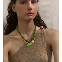 Green Charm Beaded Necklace