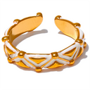 Aurora Geometry Gold Cuff Bracelet – Luxury Enamel Detail