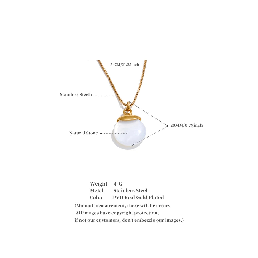 White Dome Stone Necklace