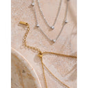 Layered Gold Heart Necklace with Crystal Accent