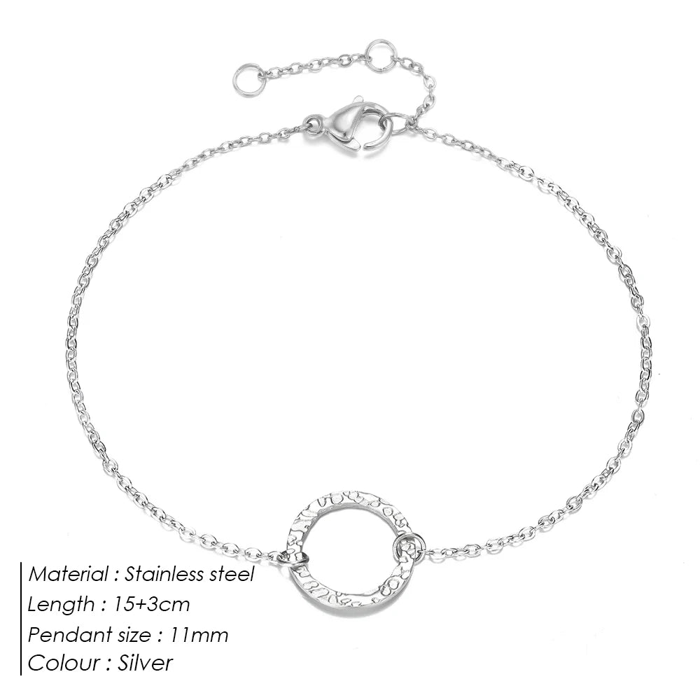 eManco Minimalist Chain Bracelets for Women Adjustable Length Bracelet women Trendy Thin  Stainless Steel Bracelet