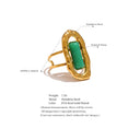 Ban Gold Frame Ring with Emerald-Green Stone