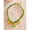 Green Charm Beaded Necklace