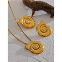 Golden Spiral Pendant Necklace