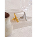 Modern Cross Gold Ring