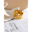 Beaded Gold Statement Ring