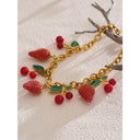 Strawberry Charm Gold Necklace
