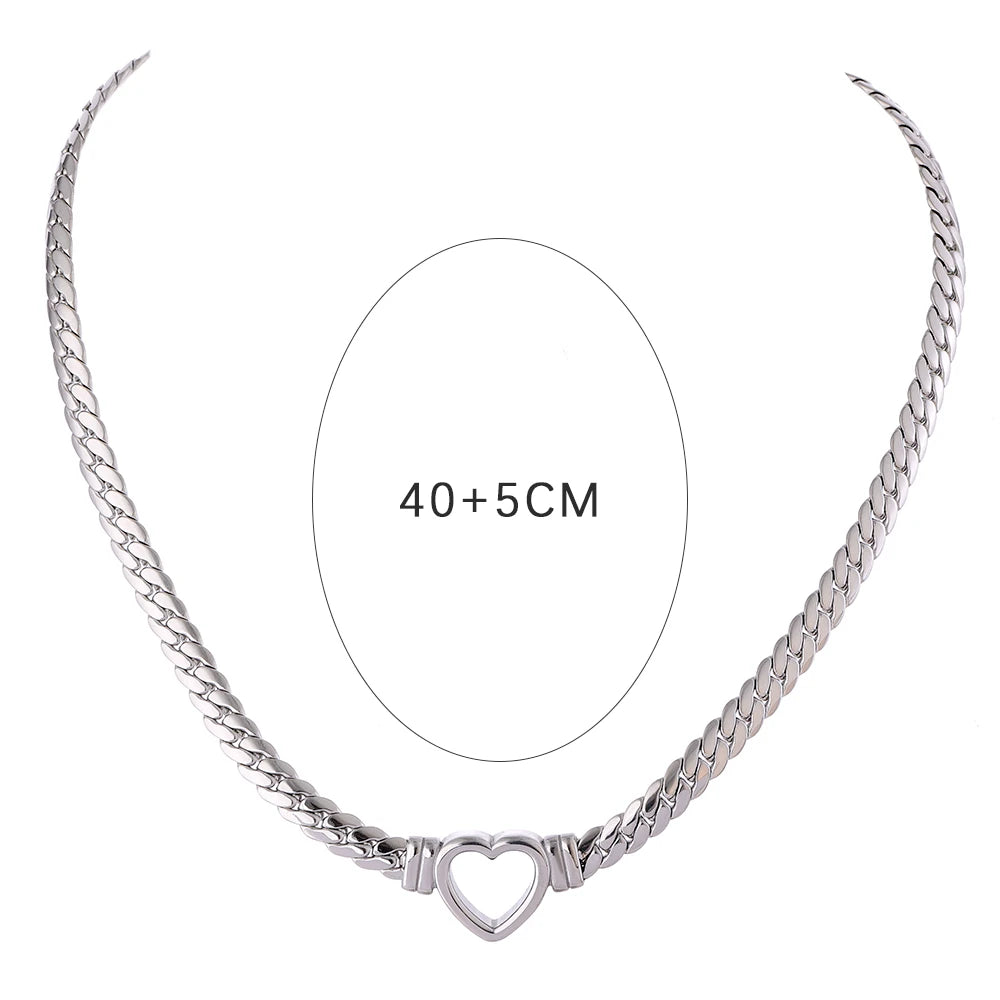 Gold Heart Chain Necklace