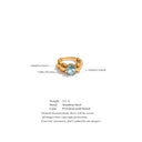 Gold Beaded Ring with Sky Blue Stone