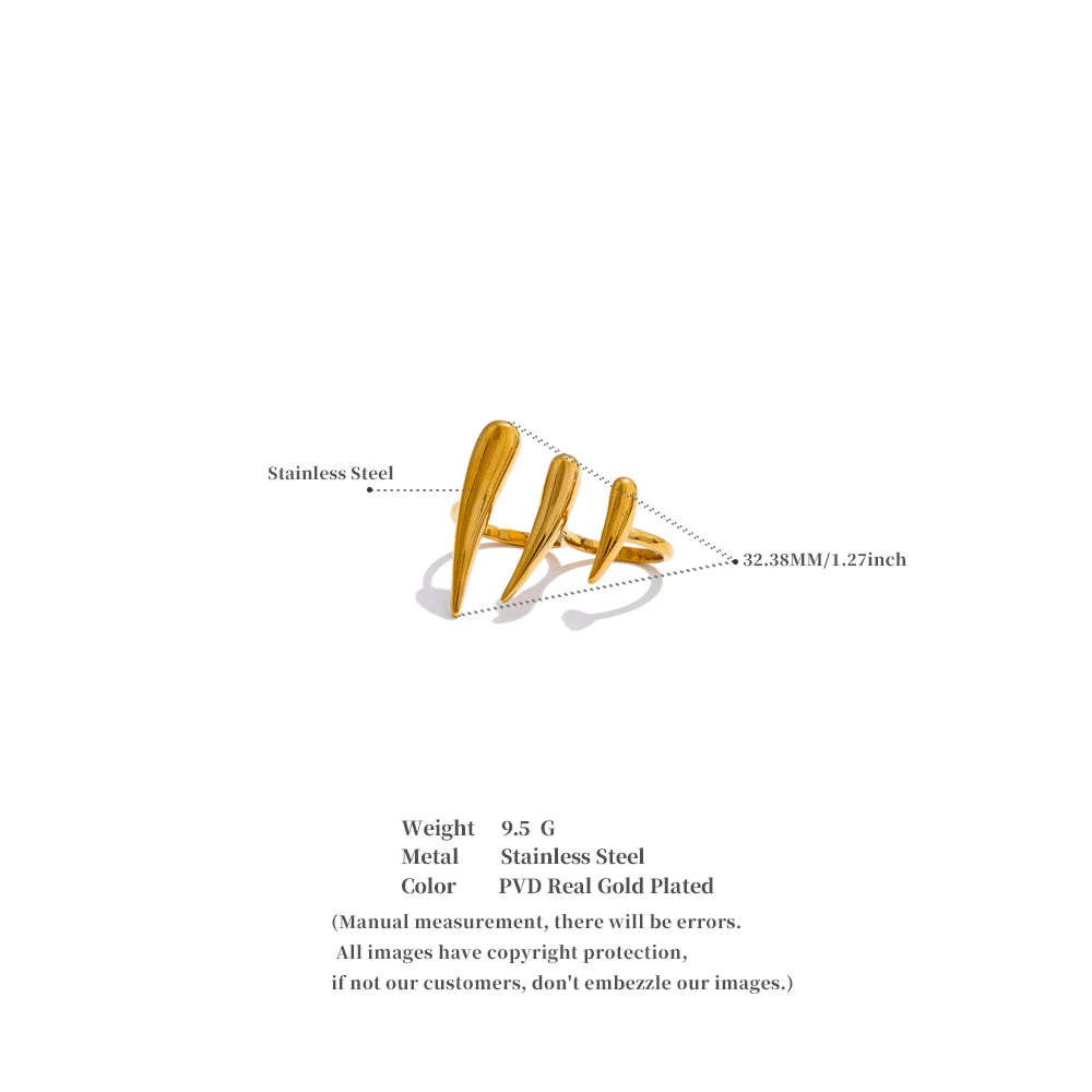 Golden Flow Statement Ring