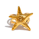 Gold Starfish Statement Ring