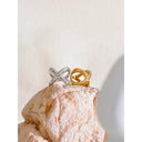 X Sculpted Cross Gold Ring