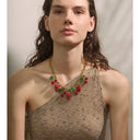 Strawberry Charm Gold Necklace