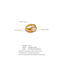 Oval Stone Open Ring – Gold Finish