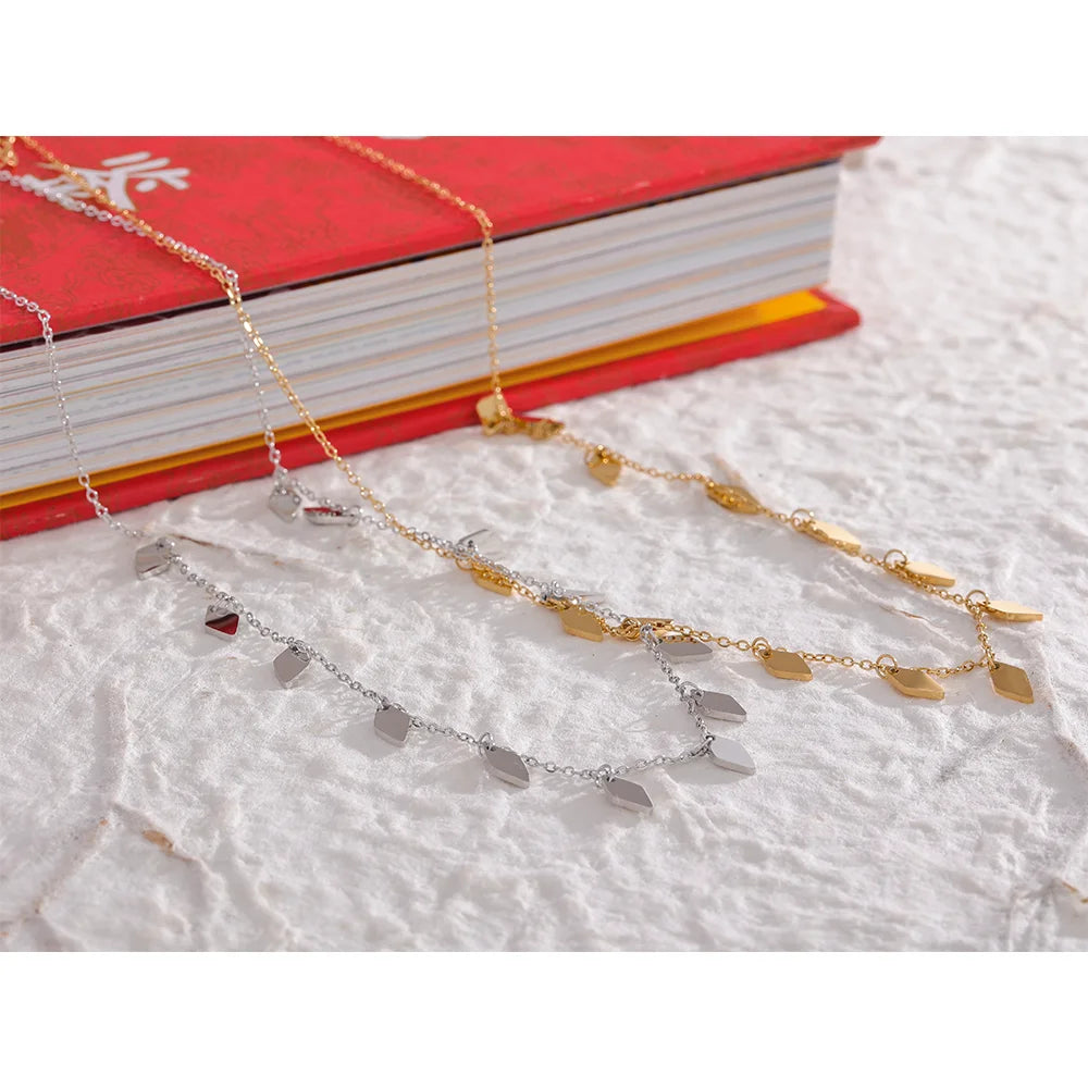 Golden Drop Disc Necklace