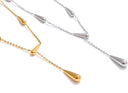Golden Drop Lariat Necklace
