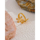 Gold Double Flower Ring