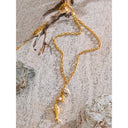 Gold Fish Charm Drop Necklace