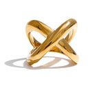 X Sculpted Cross Gold Ring