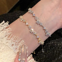 Zinc Alloy Bracelet Sparkling Zircon Flower Bracelet Handmade Bracelet Alloy For Daily Wear Fashion Accessory Party