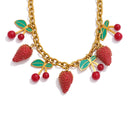 Strawberry Charm Gold Necklace