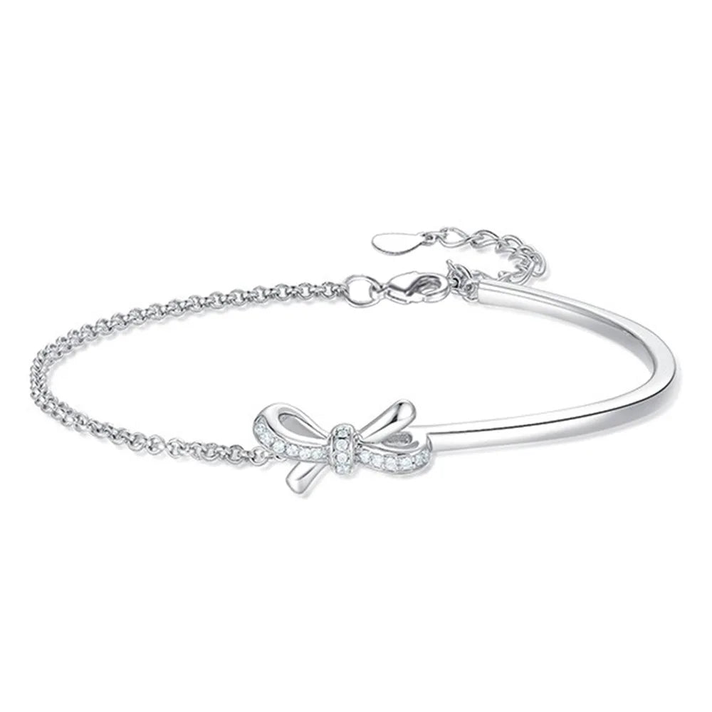 Bow Design Sense Of Advanced Semi-circle Light Luxury Diamond