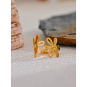 Gold Double Flower Ring