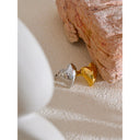 Sculpted Curve Oval Stone Ring