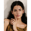 Modern Open Cross Line Ring – Gold & Silver