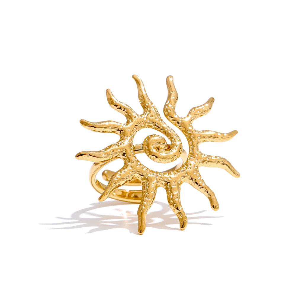 Solar Spiral Statement Ring