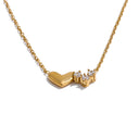 Heart & Sparkle Gold Necklace