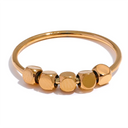 Minimal Gold Bead Bangle Ring