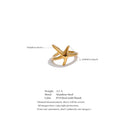 Modern Open Cross Line Ring – Gold & Silver