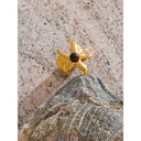 Sculptural Gold Statement Ring with Stone Center
