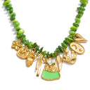 Green Charm Beaded Necklace